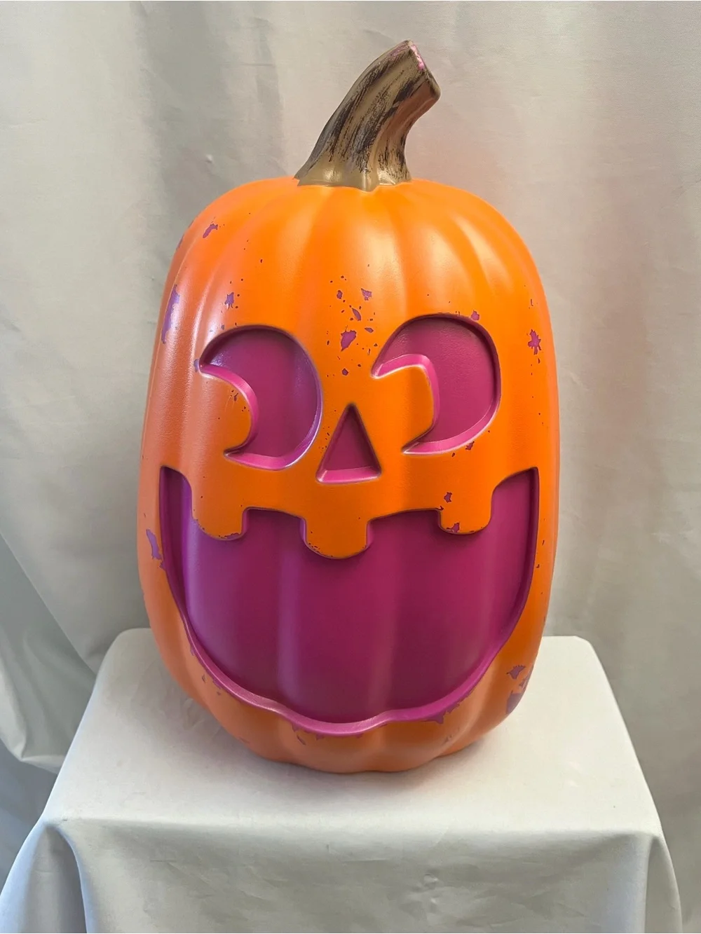 Seasons Halloween Light Up Pumpkin Set Jack O Lantern & Spider LED